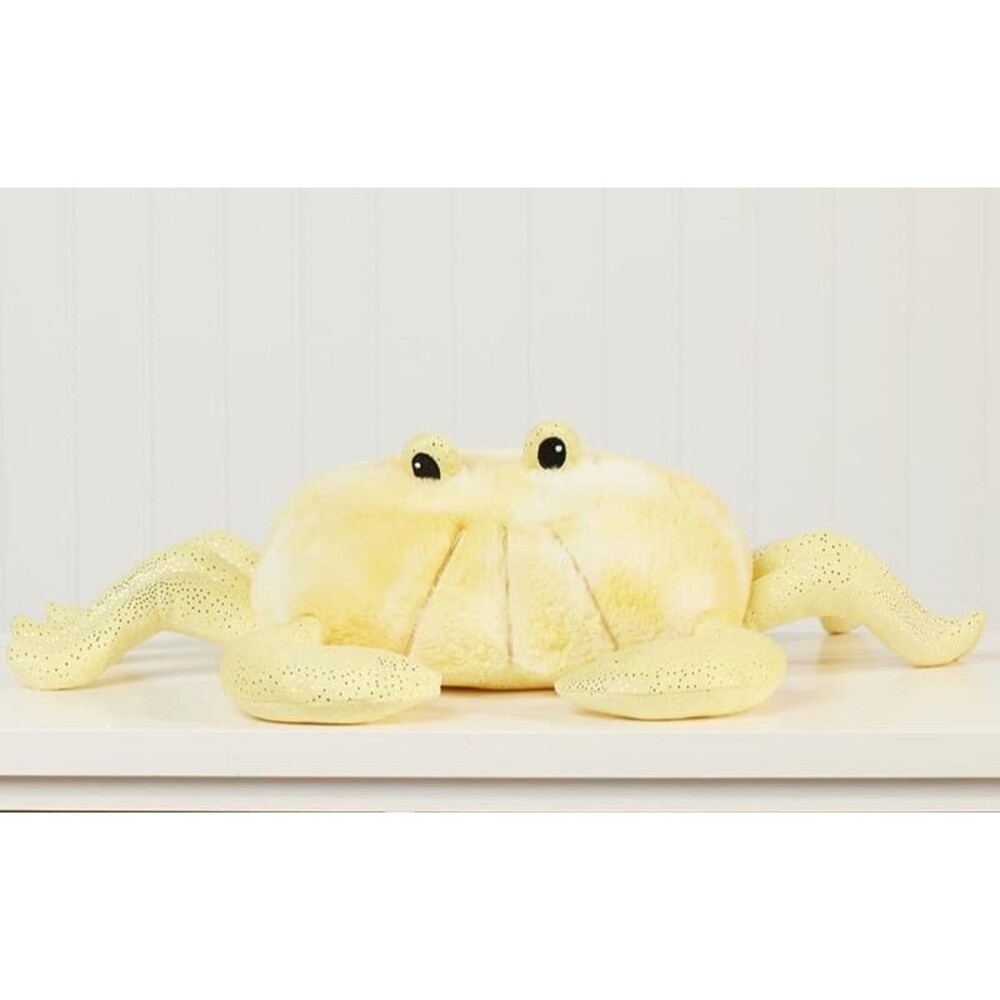 Yellow Sparkly Crab Medium Plush Stuffed Animal Beach Vacation Cute Soft Ocean